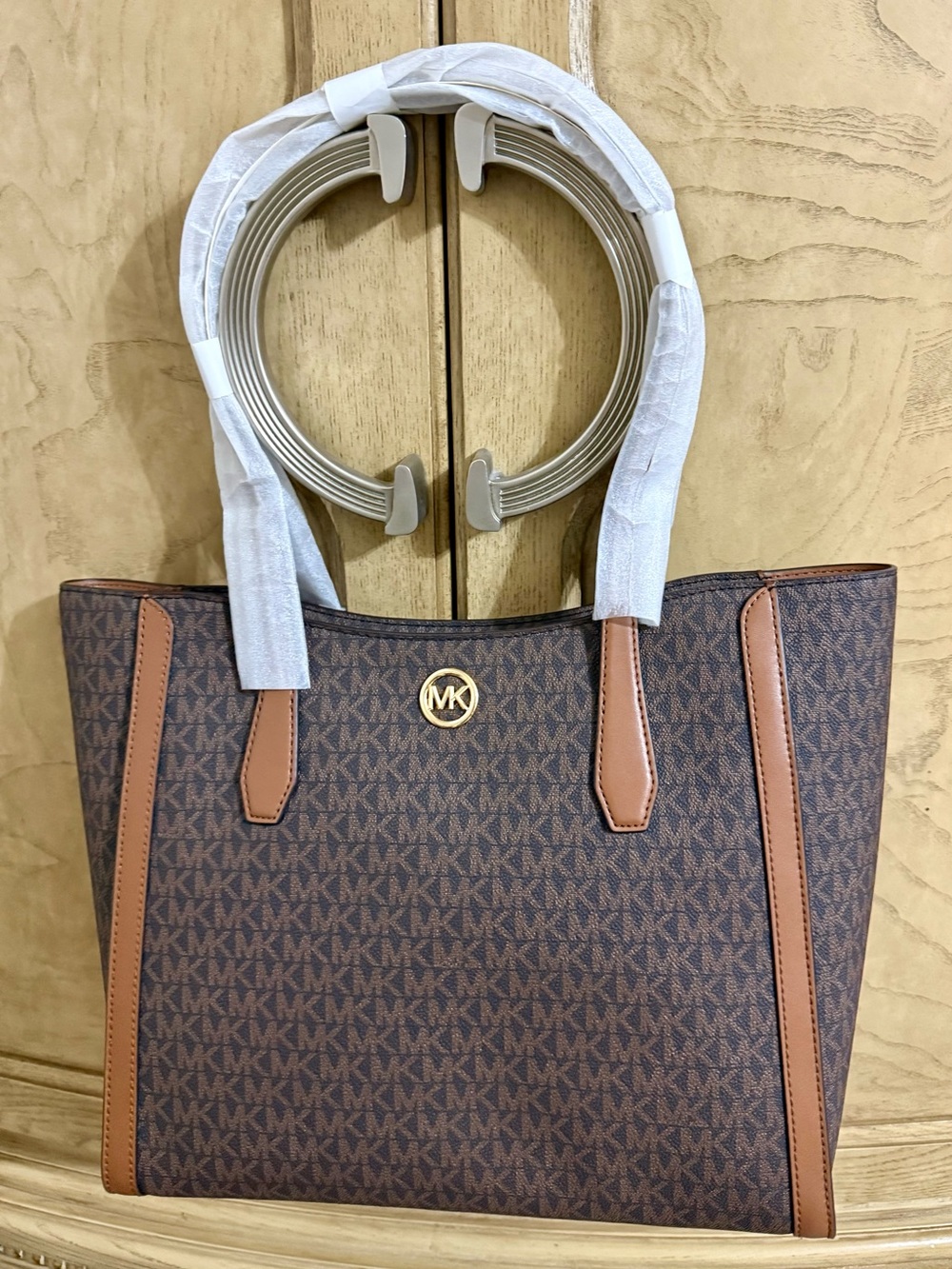 Michael Kors Brown/Tan MK Signature Tote